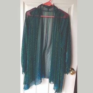 Cheetah Turquoise Holographic Cardigan